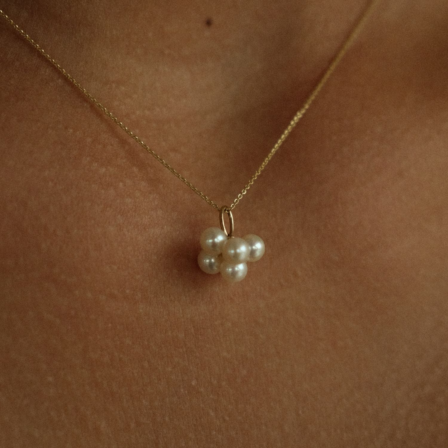 14k goud bedel met parels
