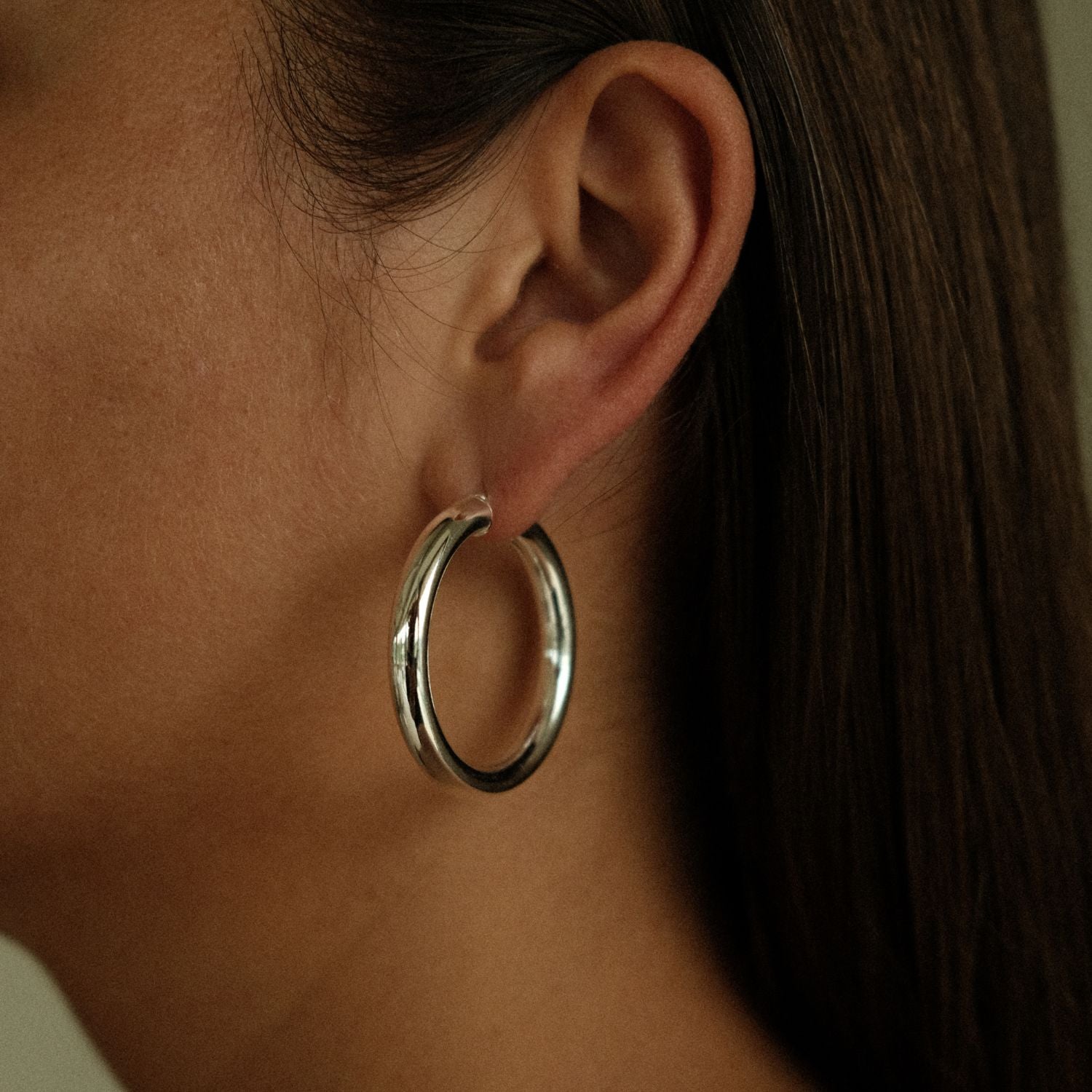 925 silver large hoops