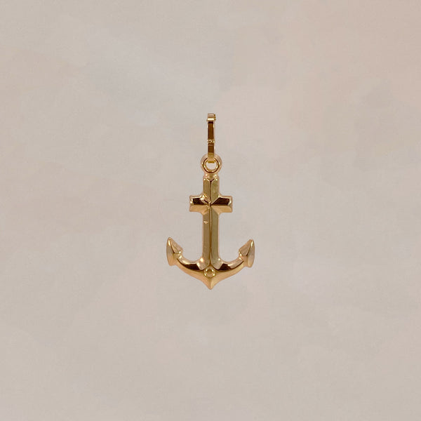 24k Gold Gold Anchor Charm Anchor Charm Oro Jewels