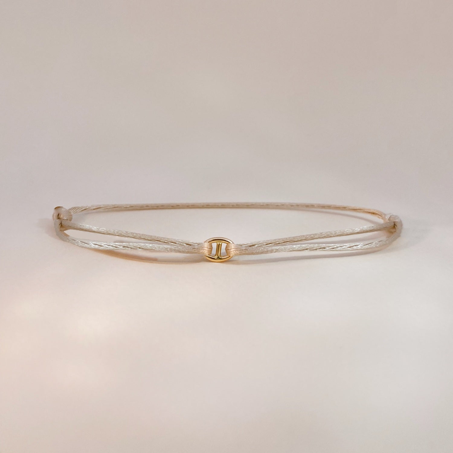 Anchor Link on Satin Bracelet