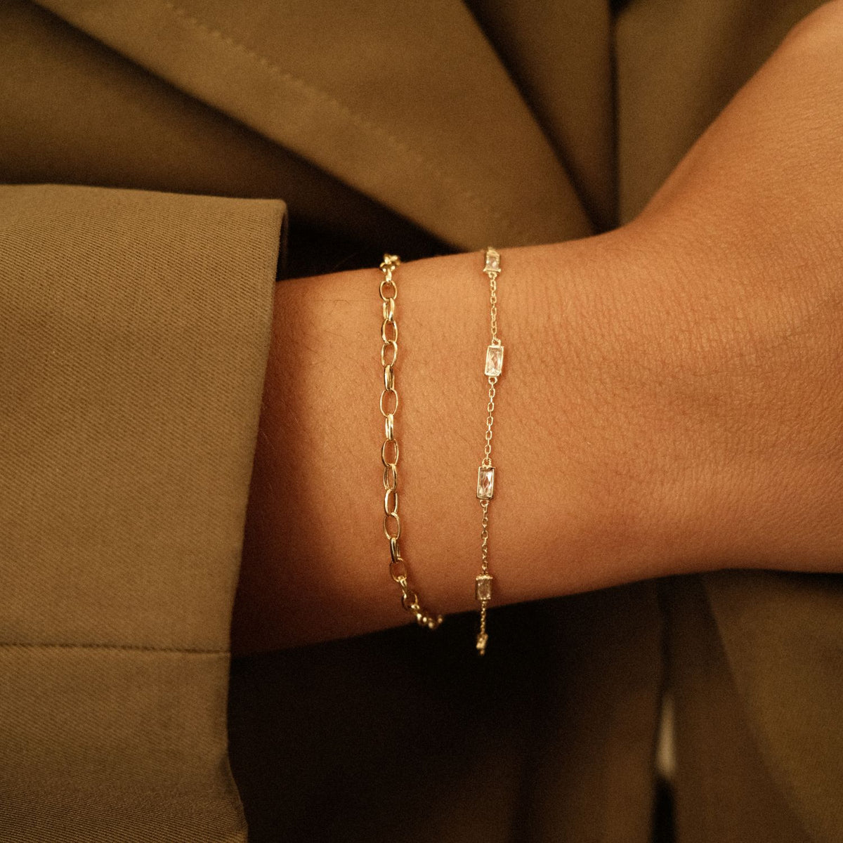 Armband Transparante Baguette Kristallen