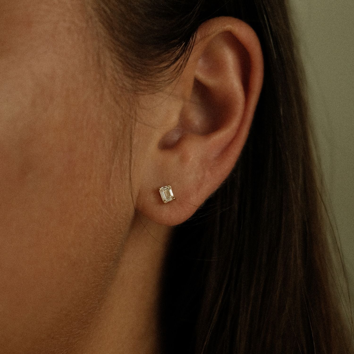 Baguette diamant studs 14k