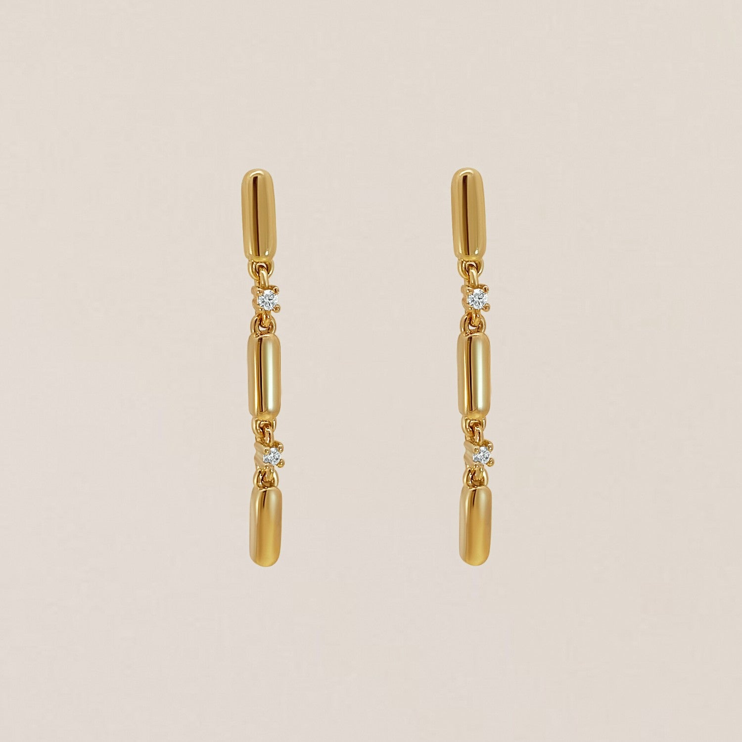 Bar diamond earrings