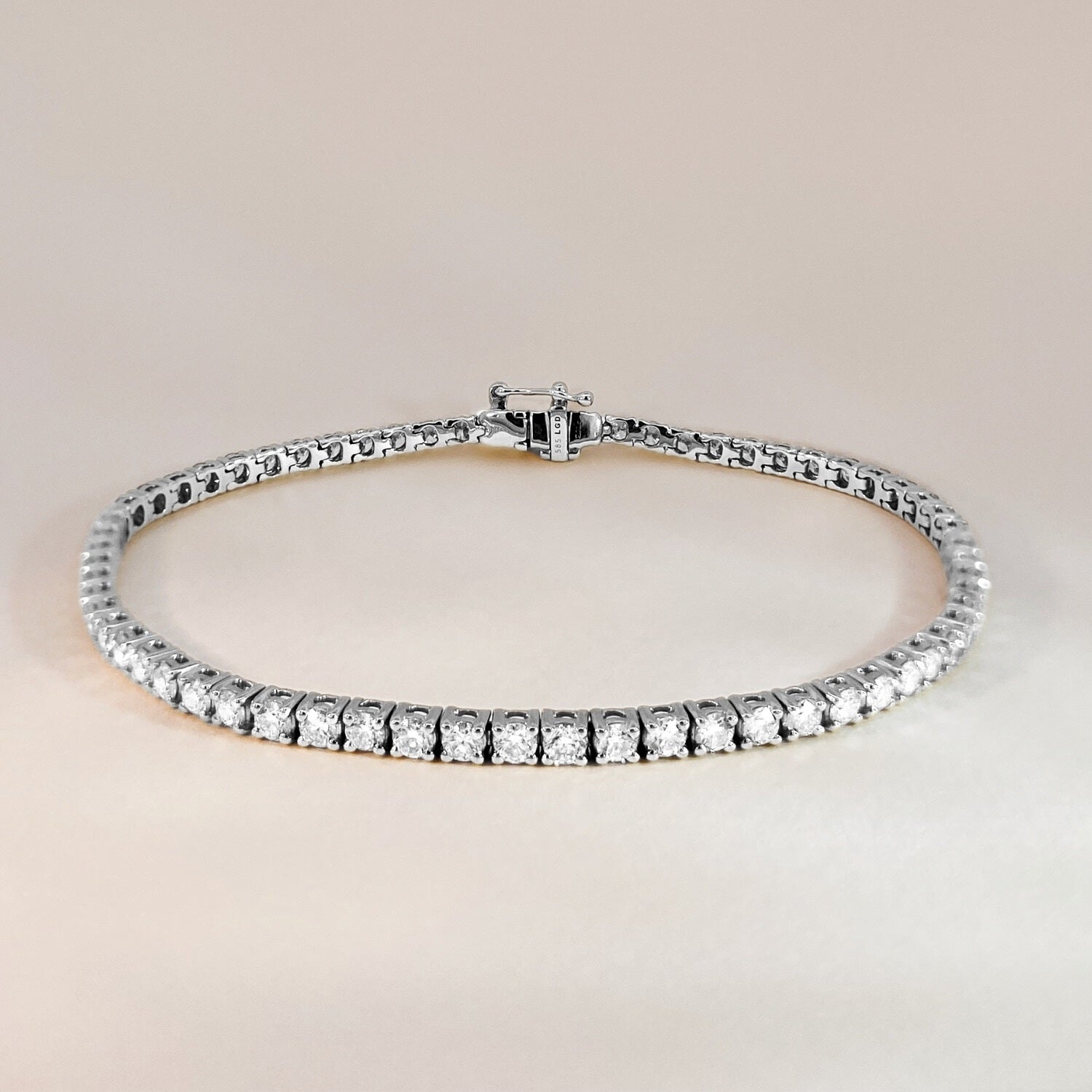 Bold Tennis Bracelet White Gold