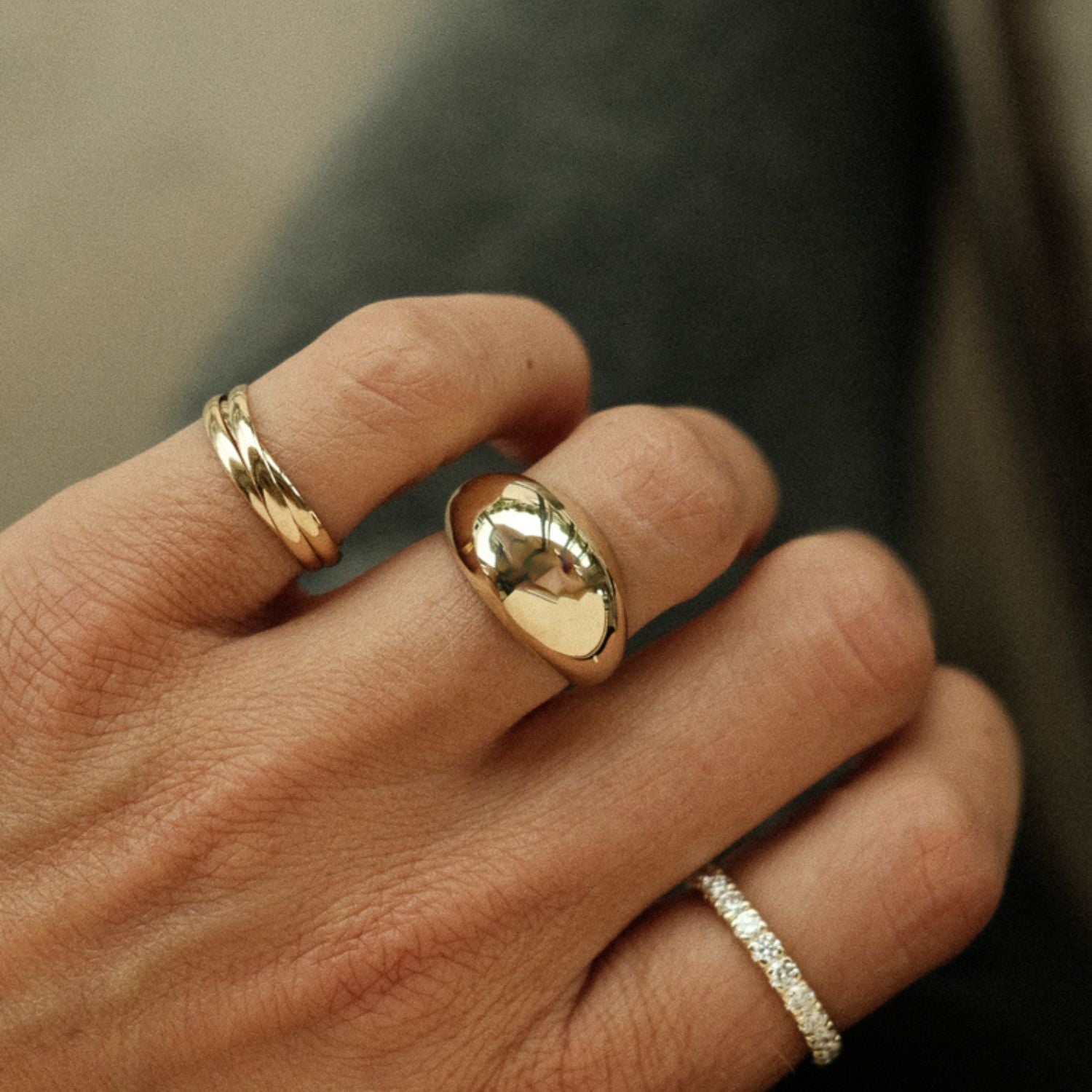 Chunky Balloon Ring Goud