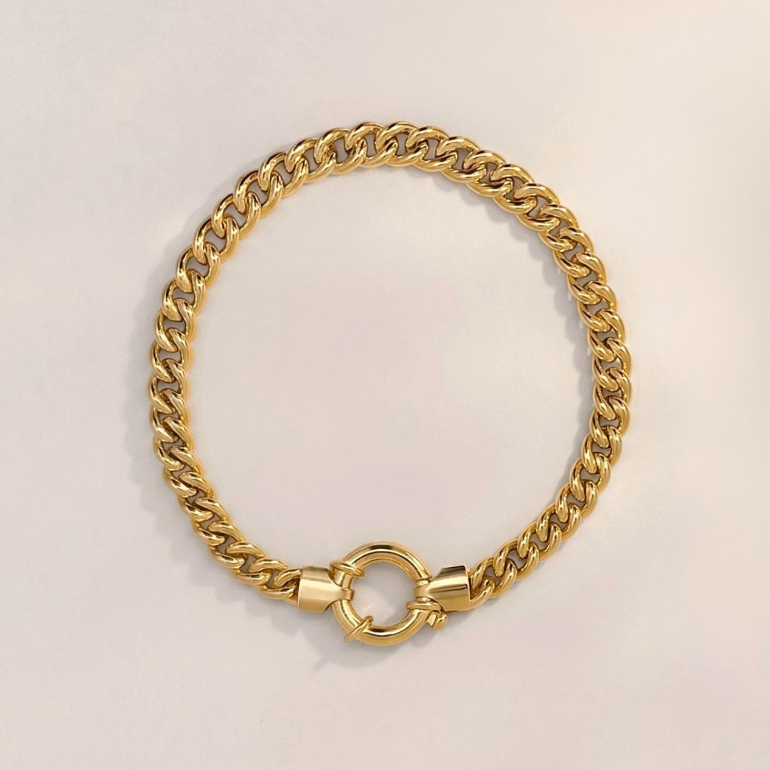 Chunky Gourmet Armband Goud met Veerslot