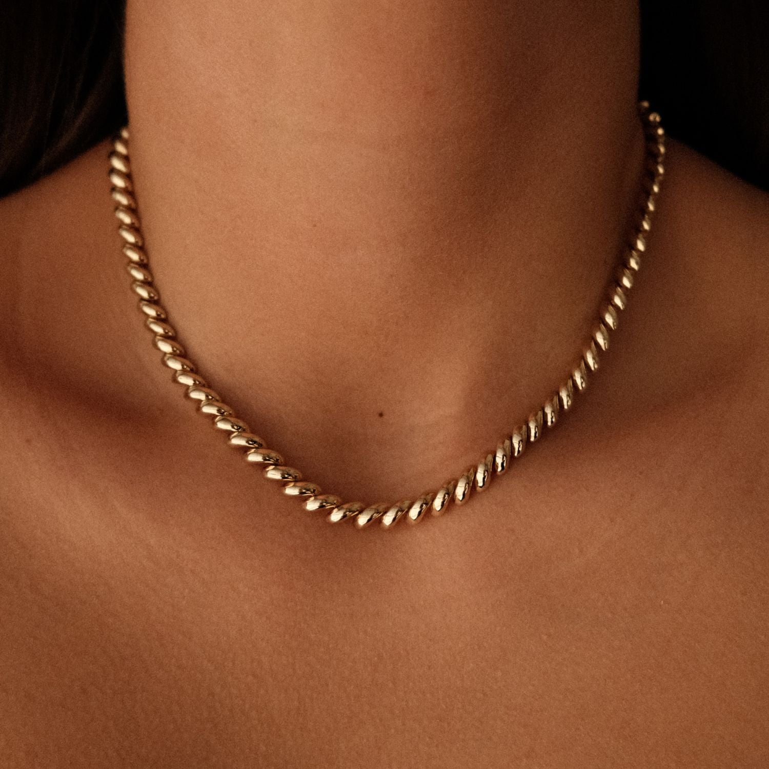 Chunky Ketting met Spiraalvormige Schakels