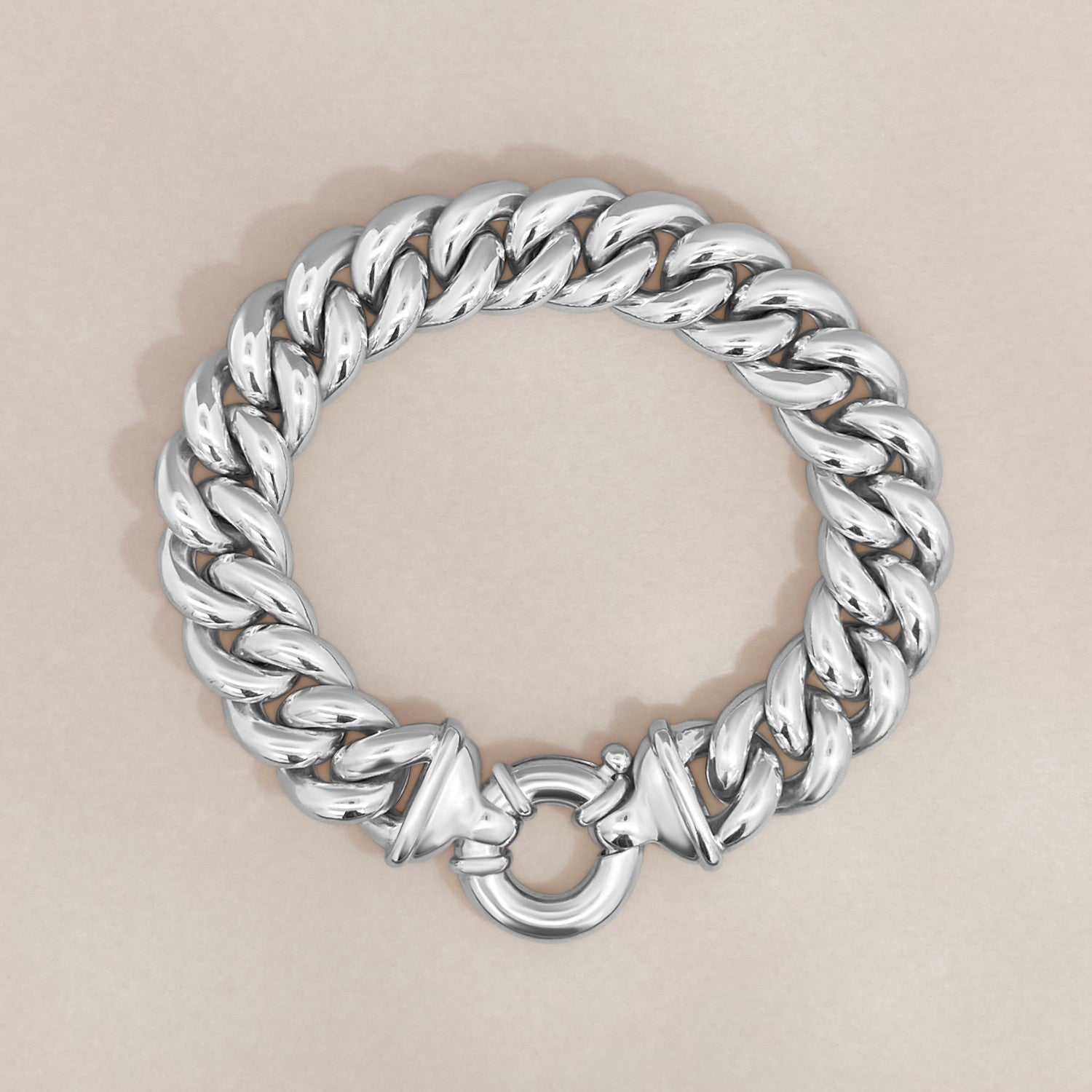 Chunky gourmet armband zilver