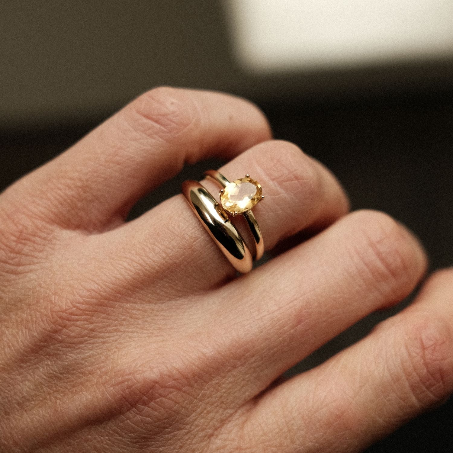 Citrine Ring with Mini Balloon Ring