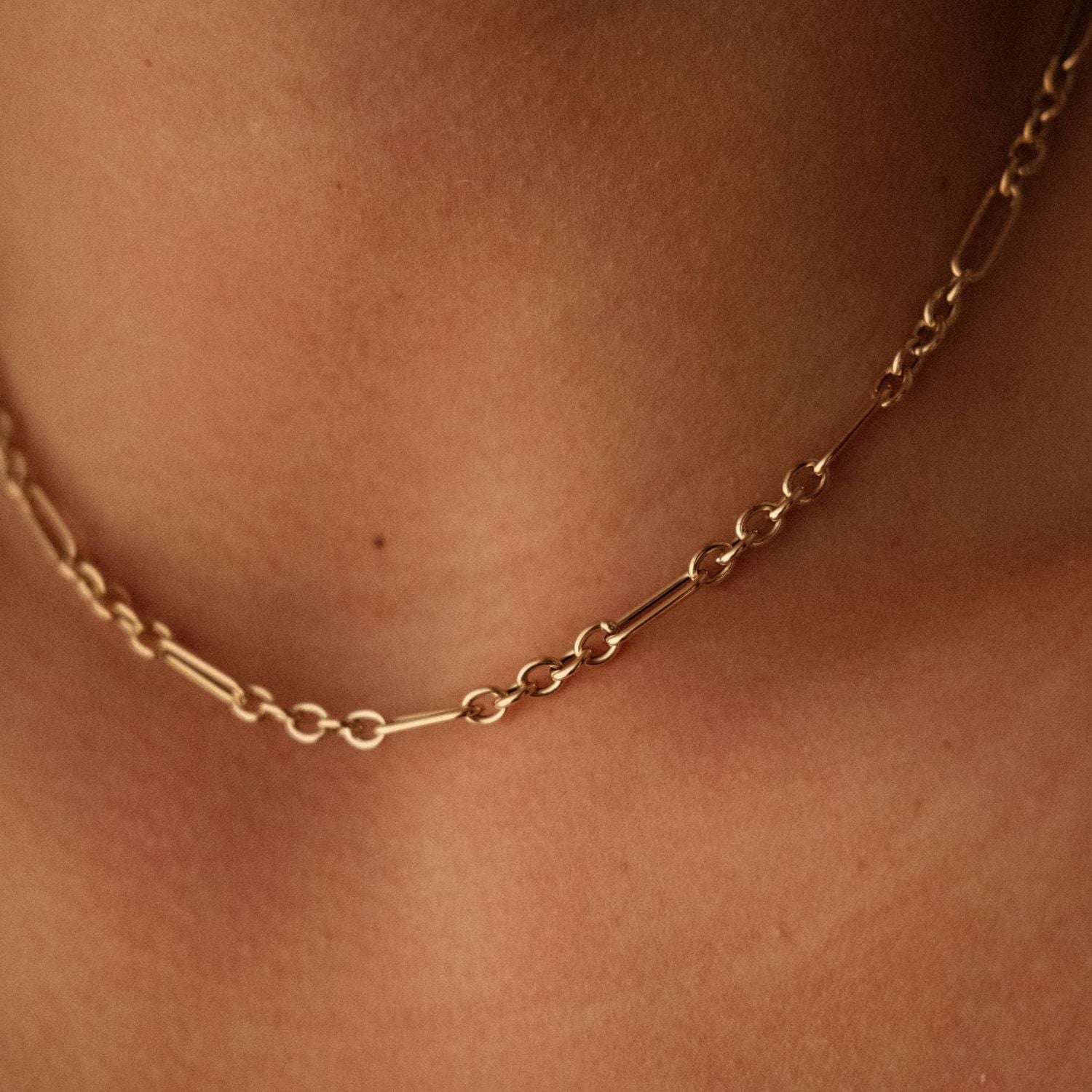 Details Oro Gouden Unieke Schakel Ketting 14k