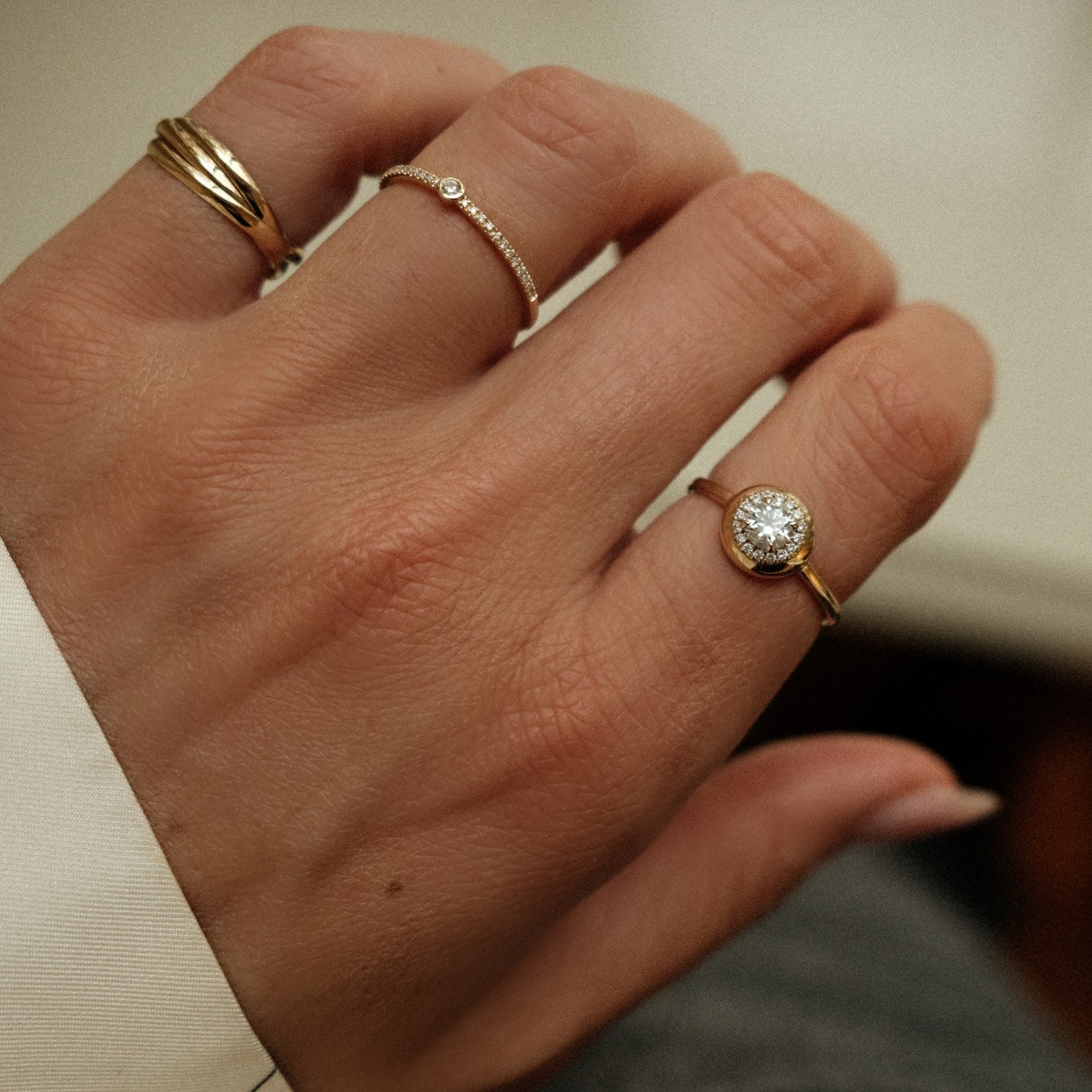 Diamant knoop ring
