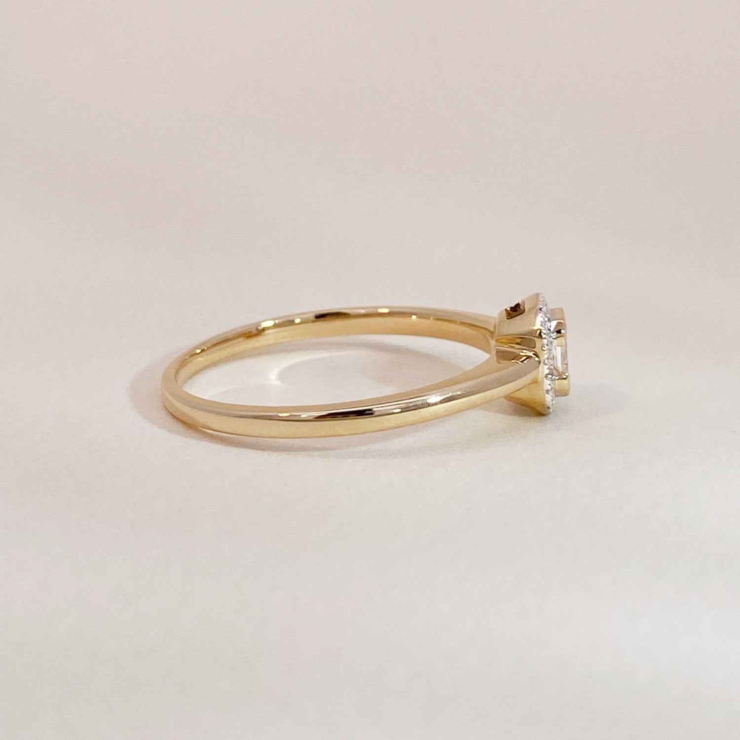Diamond Baguette Halo Ring