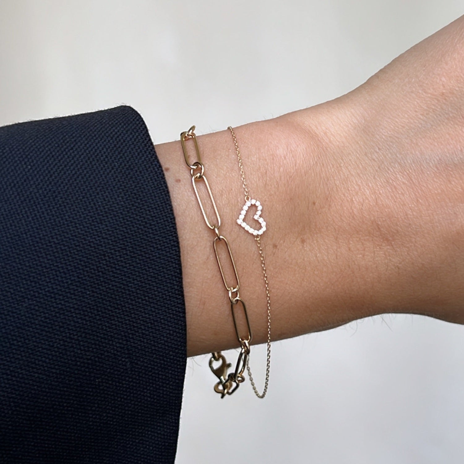 Diamond Heart Bracelet Fine