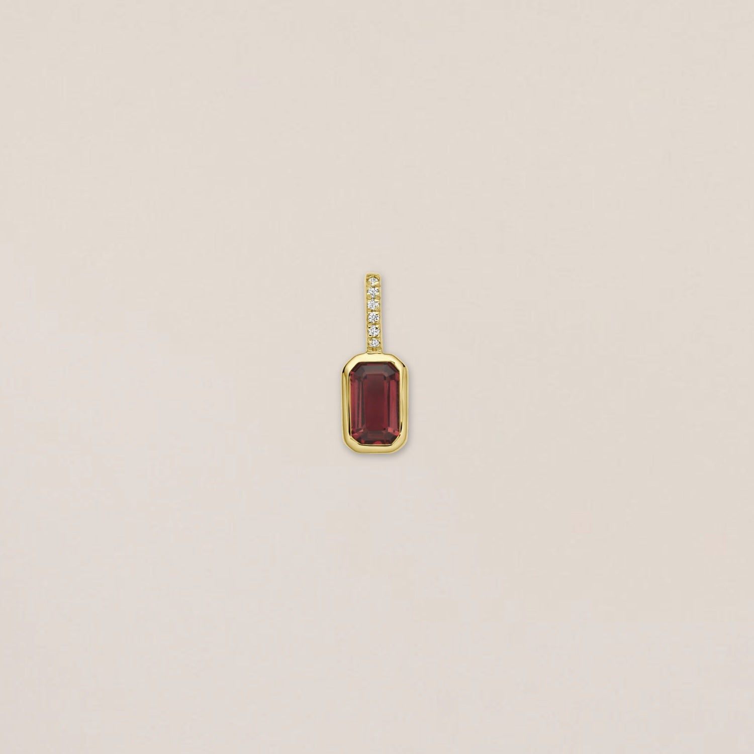 Diamond Rhodolite Charm