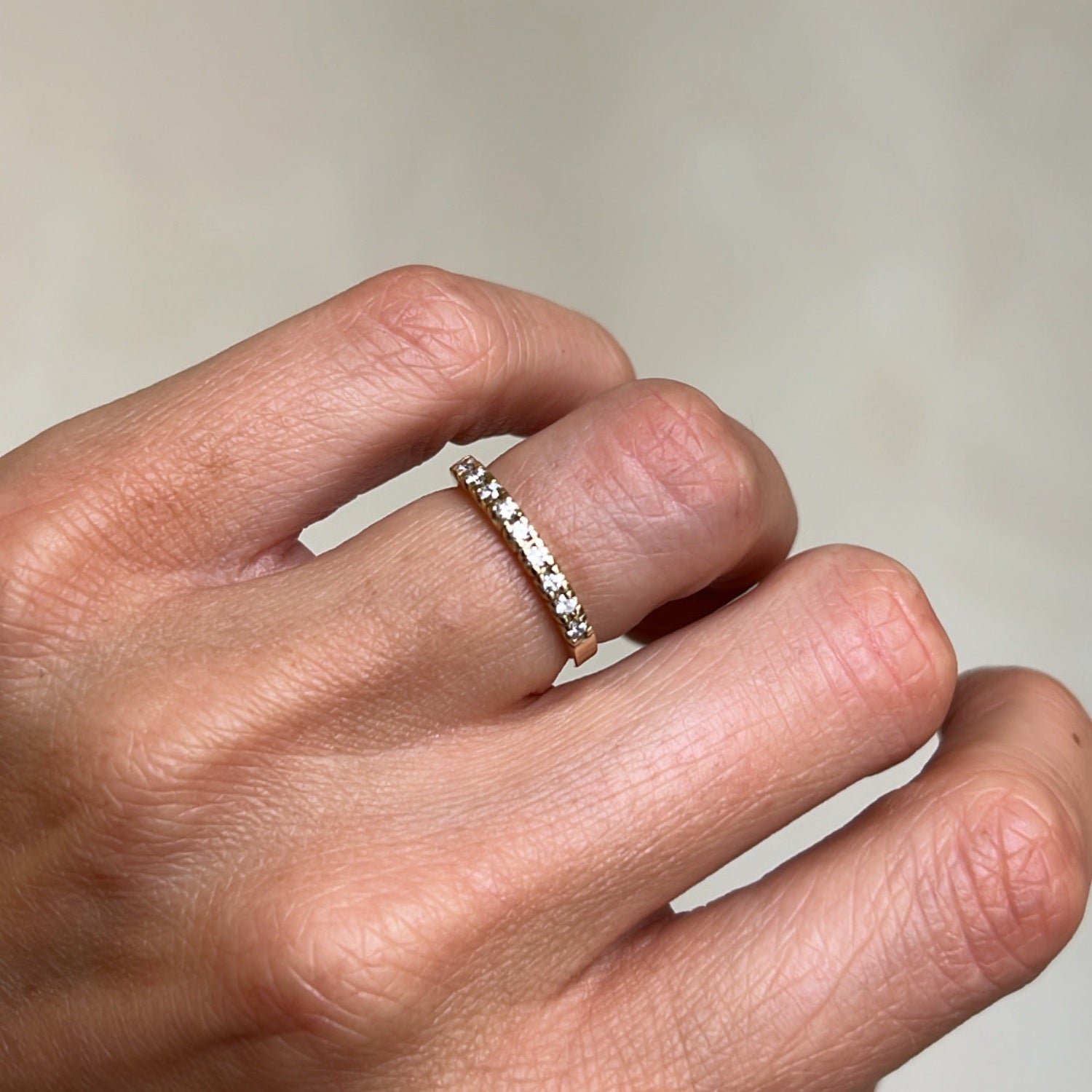 Diamond Row Ring Goud