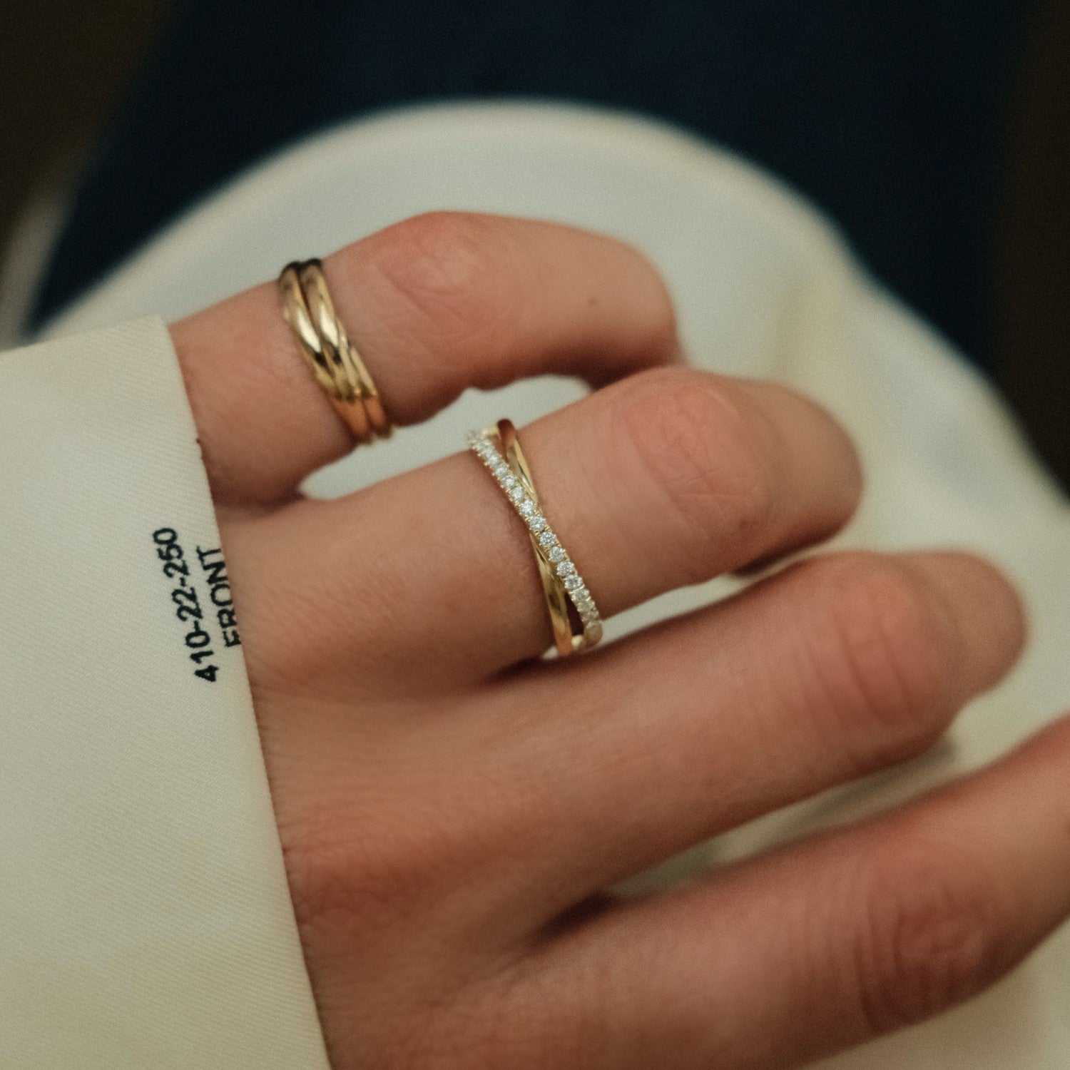 Diamanten crossover ring