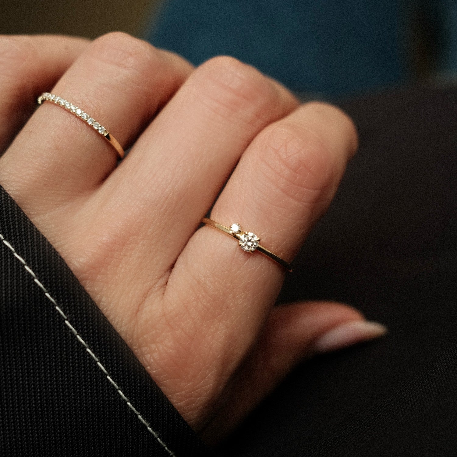 Diamond duo ring