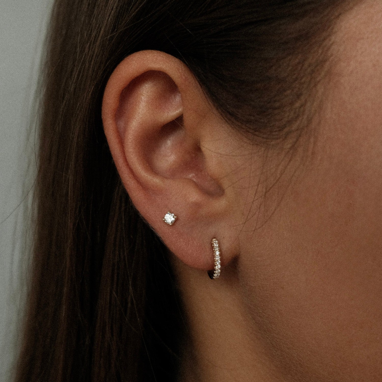 Diamond hoops en stud