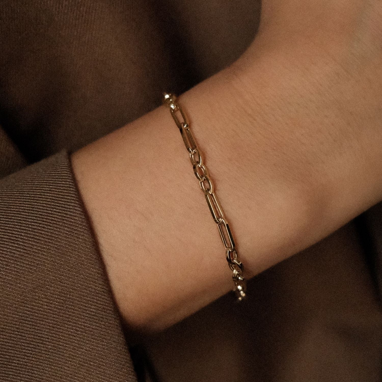 Duo Paperclip Armband 9 karaat