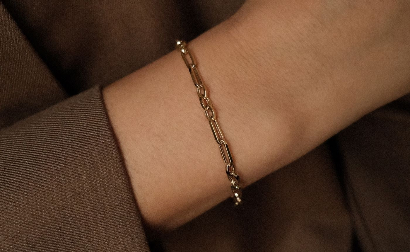 Duo Paperclip Bracelet 9 karat