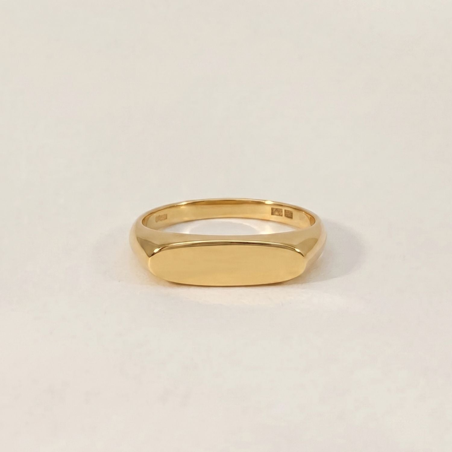 Edgy Signet Pink Ring