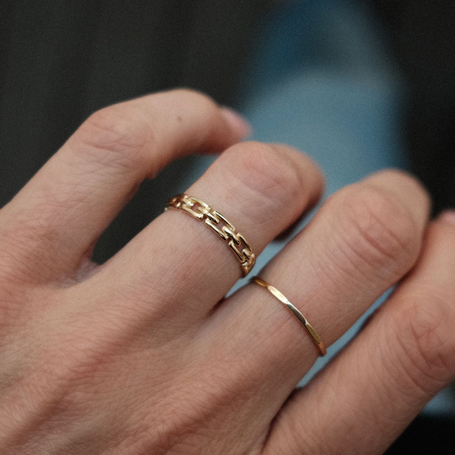 Elegante Gouden Schakel Ring