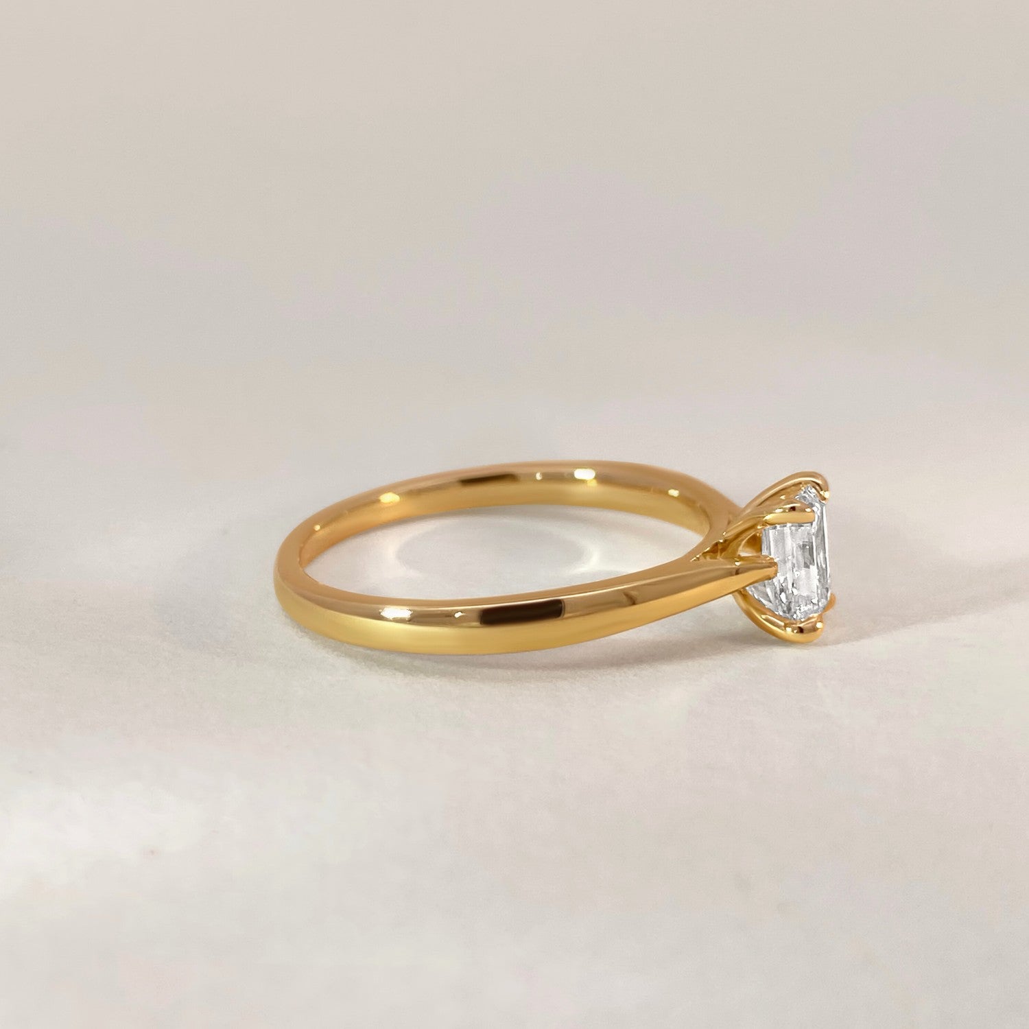 Emerald Solitaire Diamond Ring