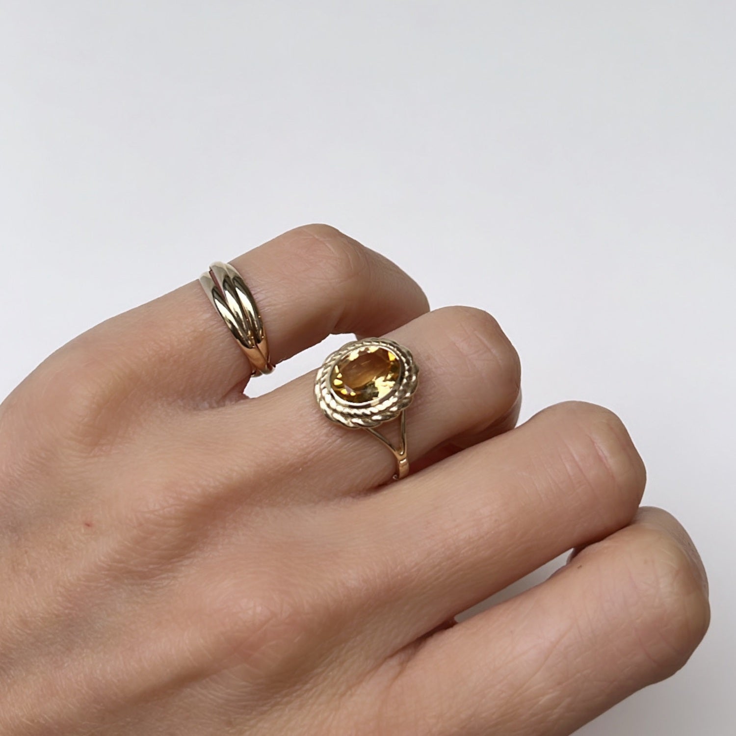 Faceted Citrine Ring