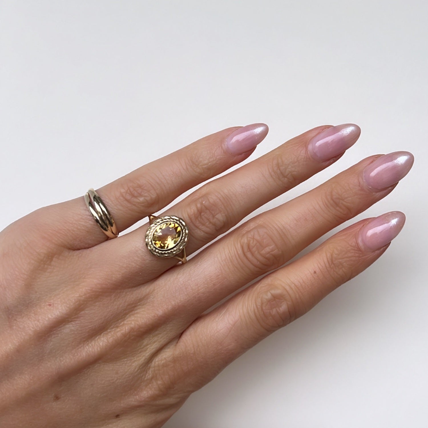 Faceted Citrine Statement Ring