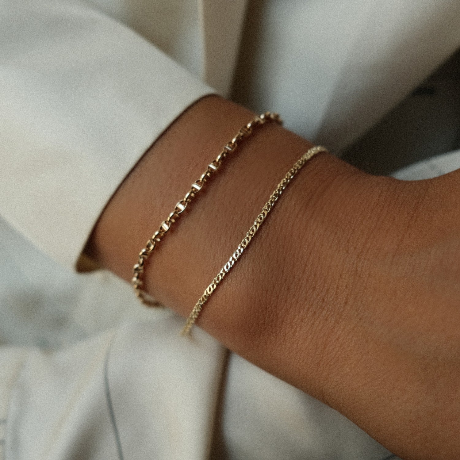 Figaro gold bracelet