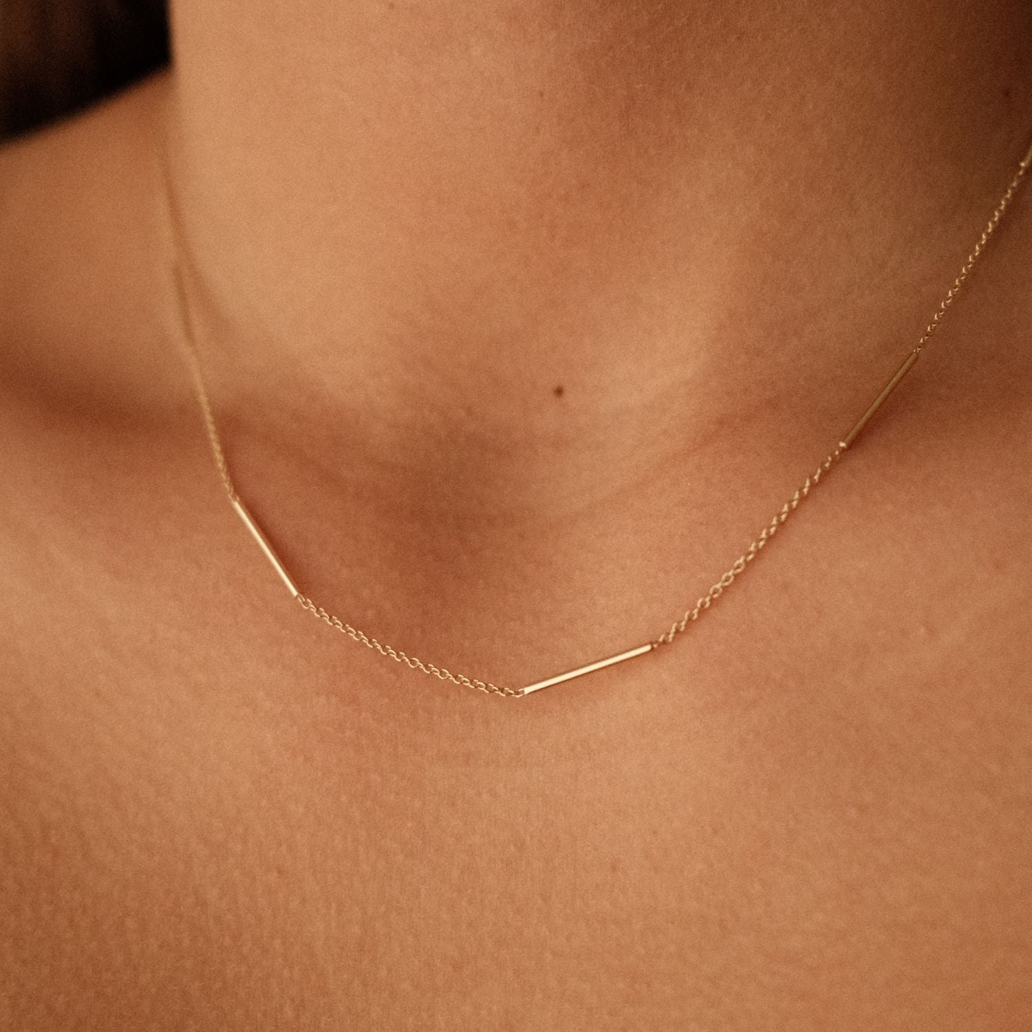 Fijne Gouden Ketting met Balkjes