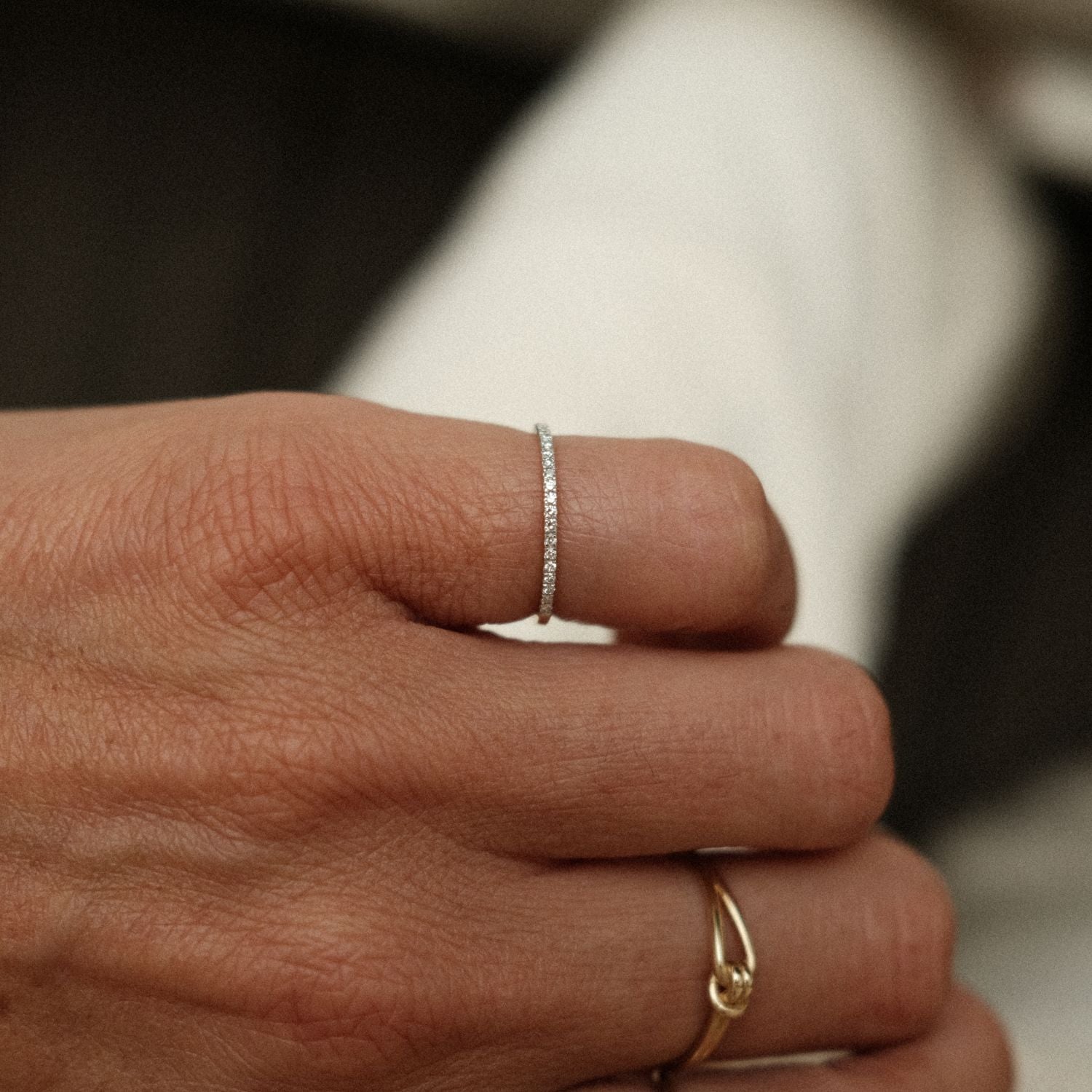 Fijne pink ring met diamant