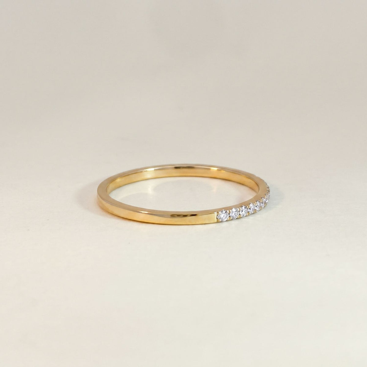 Fine Diamond Row Pinky Ring Side