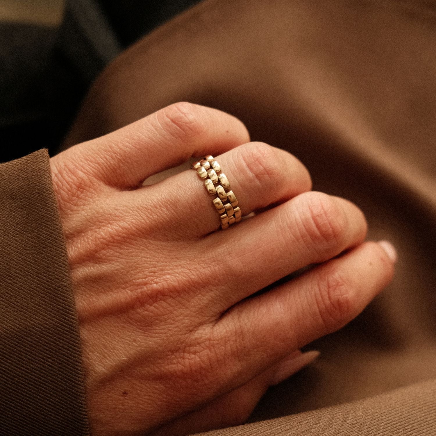Flexibele Chain Ring Goud