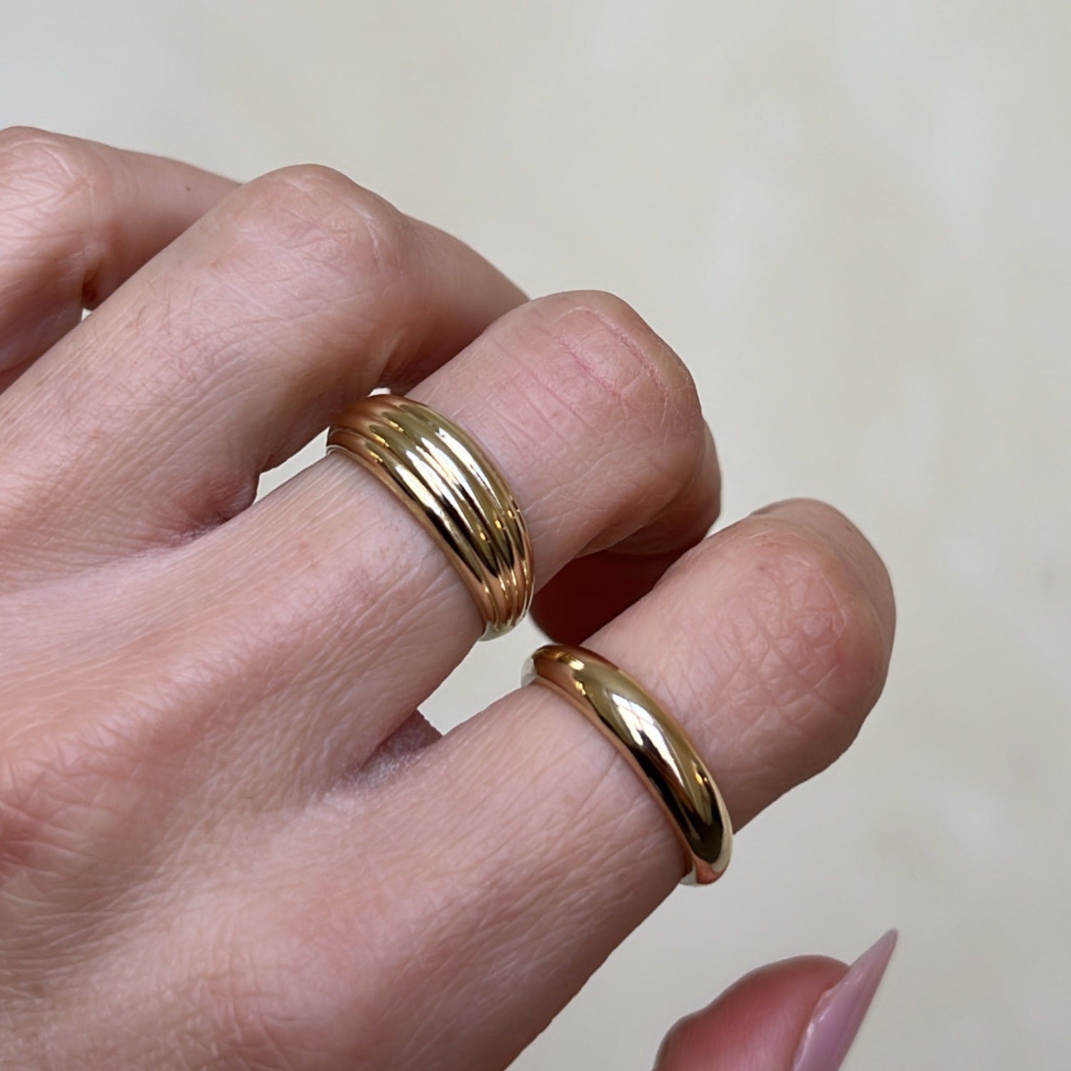 Gelaagde Band Ring Goud