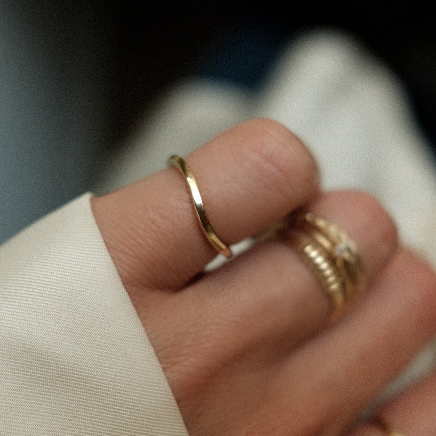 Gold curved ring