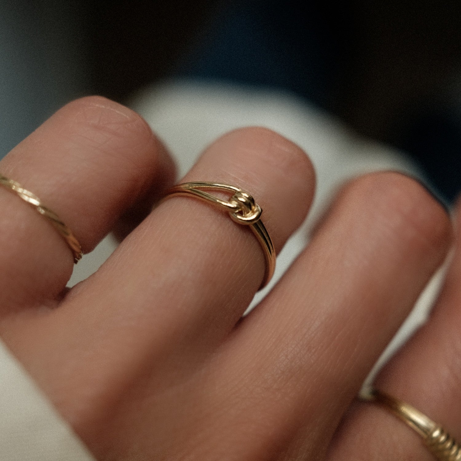 Gold knot ring