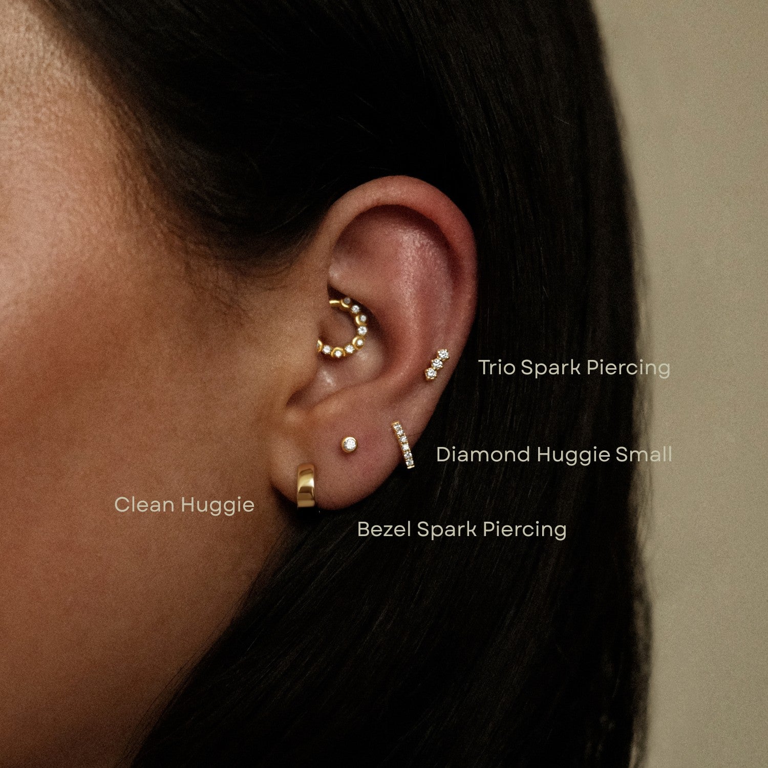 Gold plated piercings