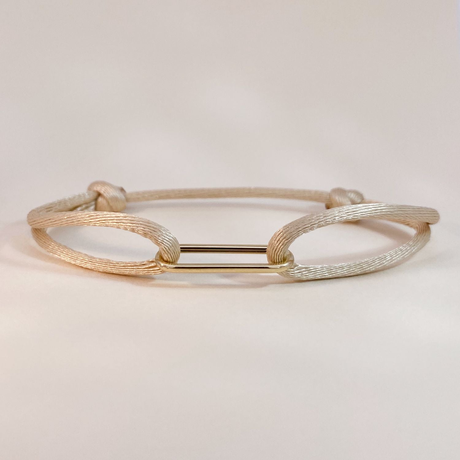 Golden Loop on Satin Bracelet