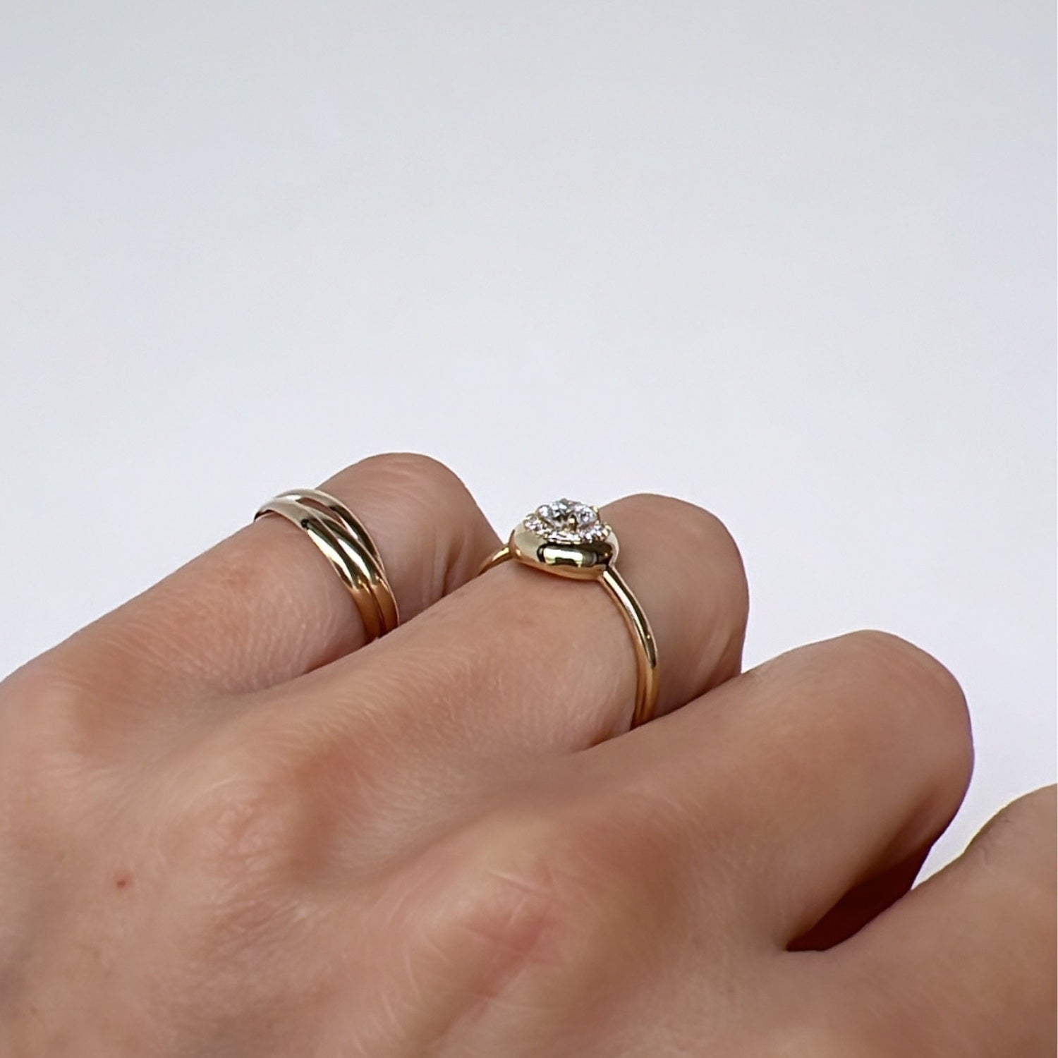 Gouden Ronde Diamanten Ring