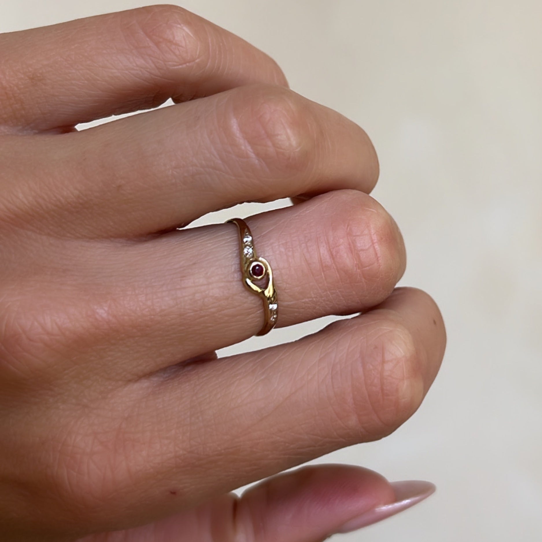 Gouden Vintage Pink Diamonds Ring