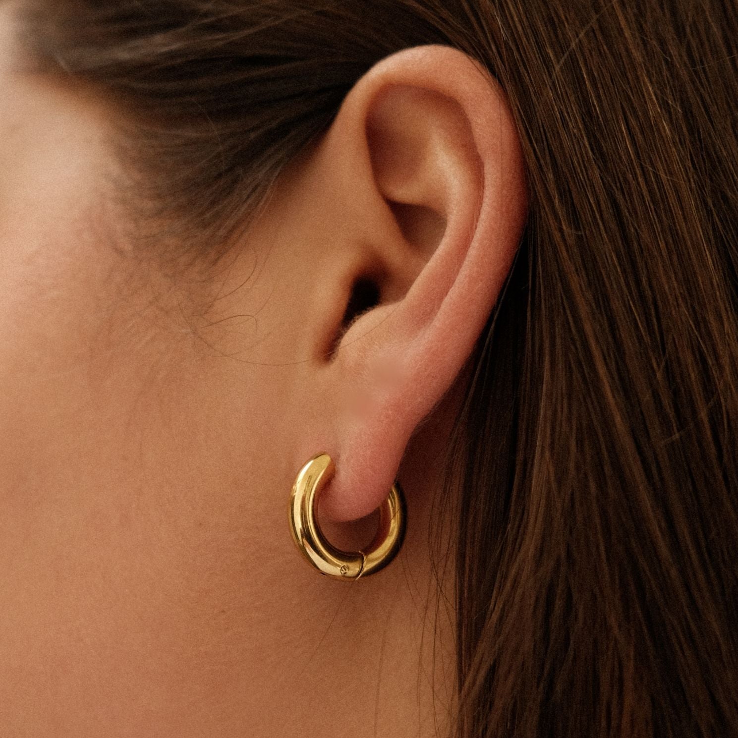 Gouden Chunky Tube Hoops
