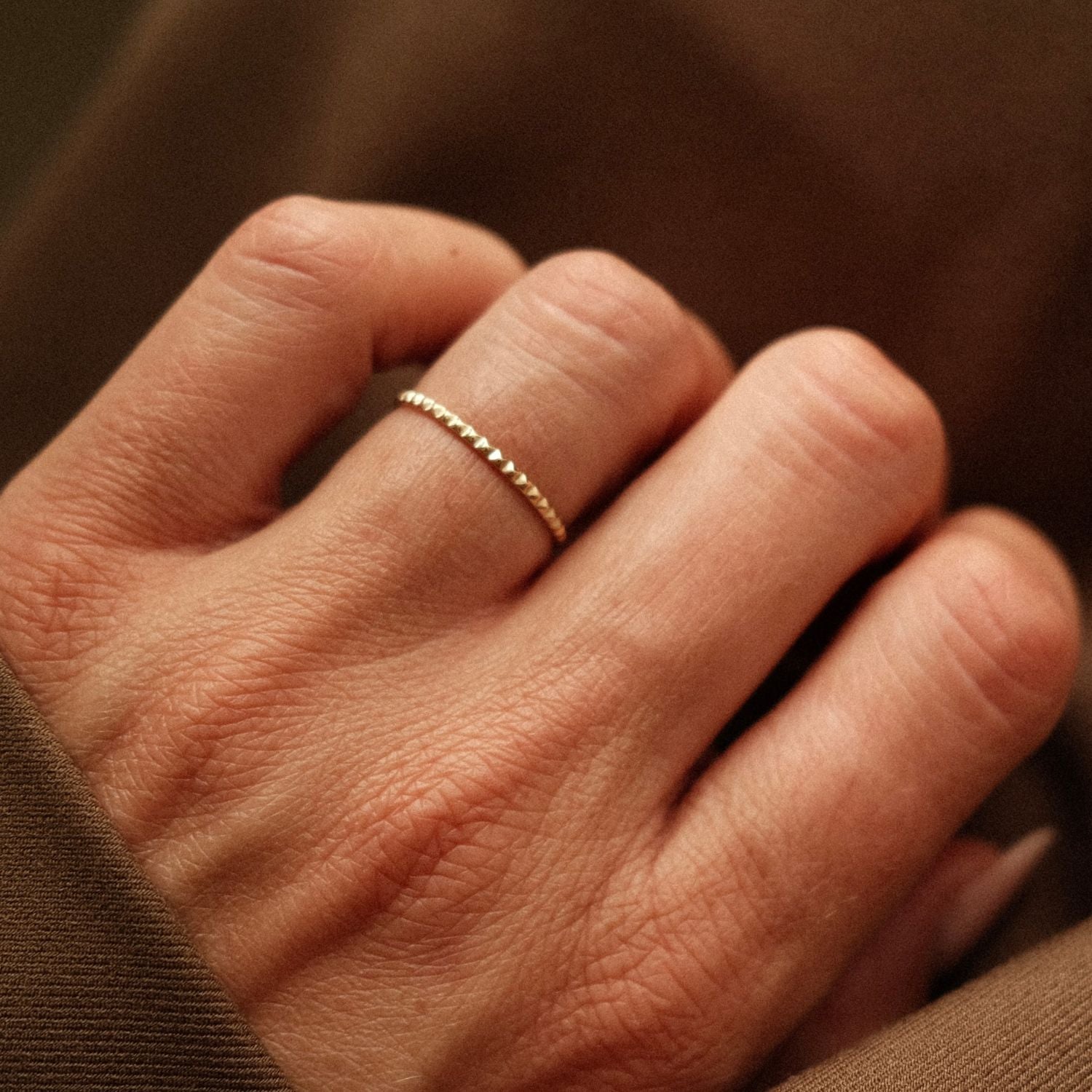 Gouden Fijne Stud Ring