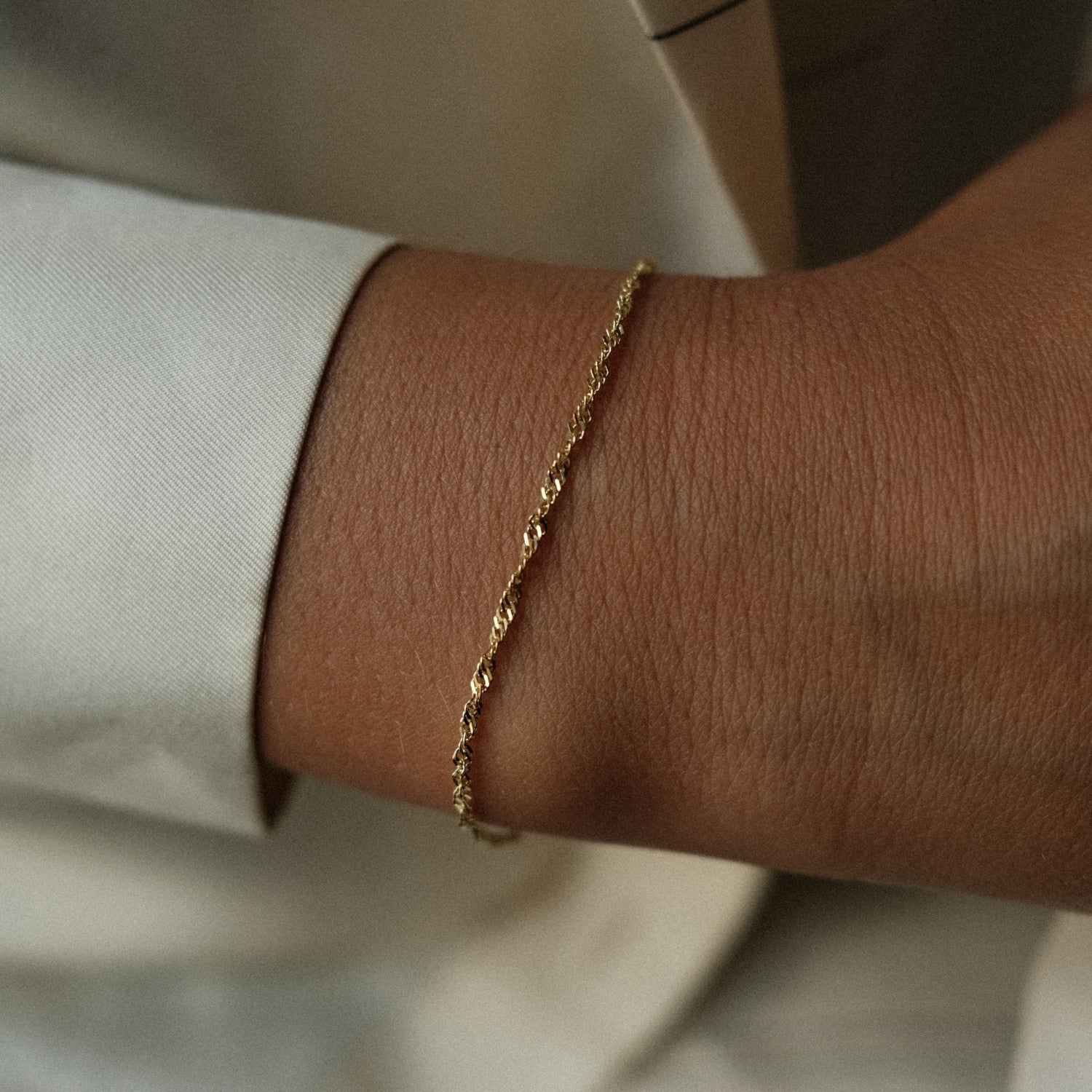 Gouden gedraaide chain armband