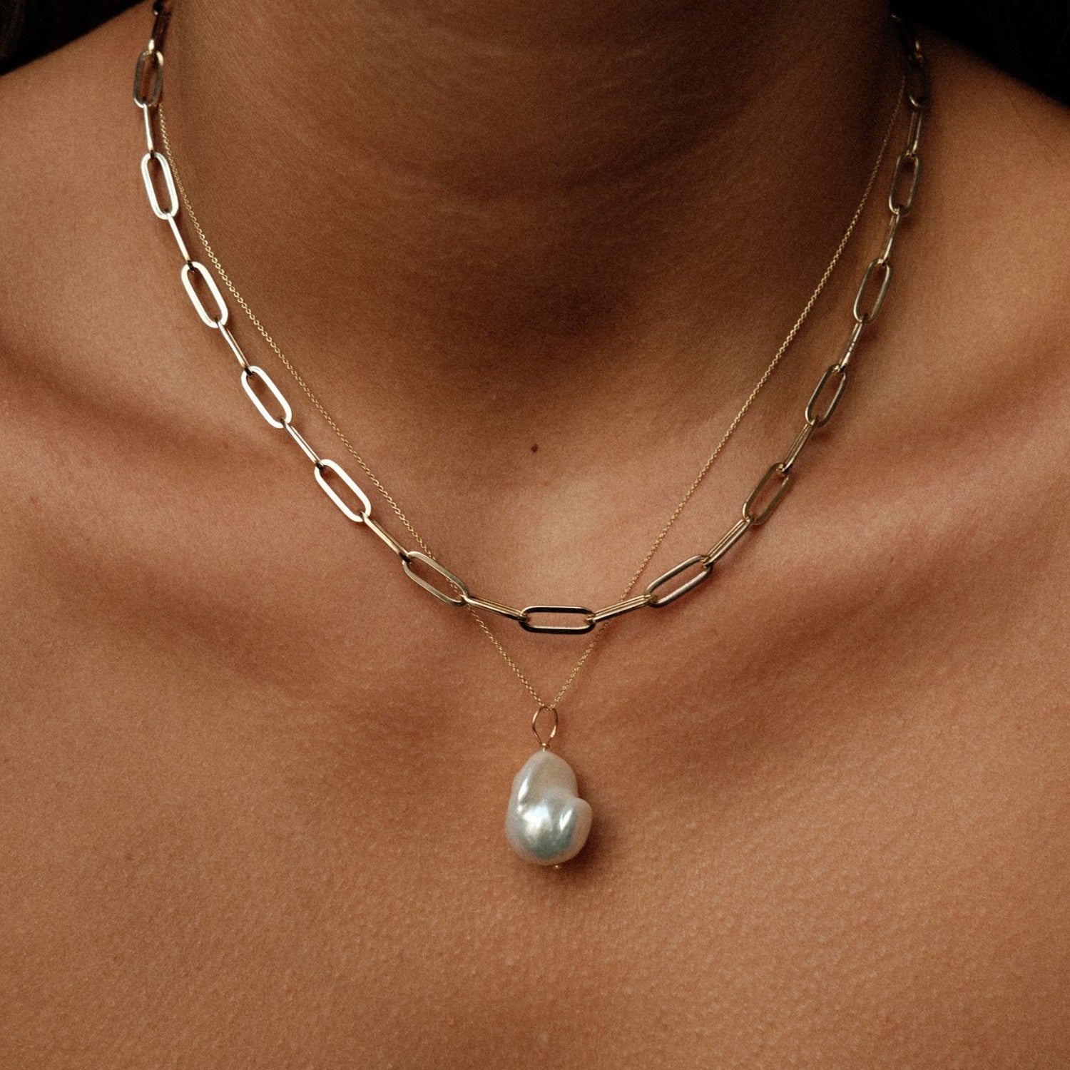 Gouden signature paperclip ketting