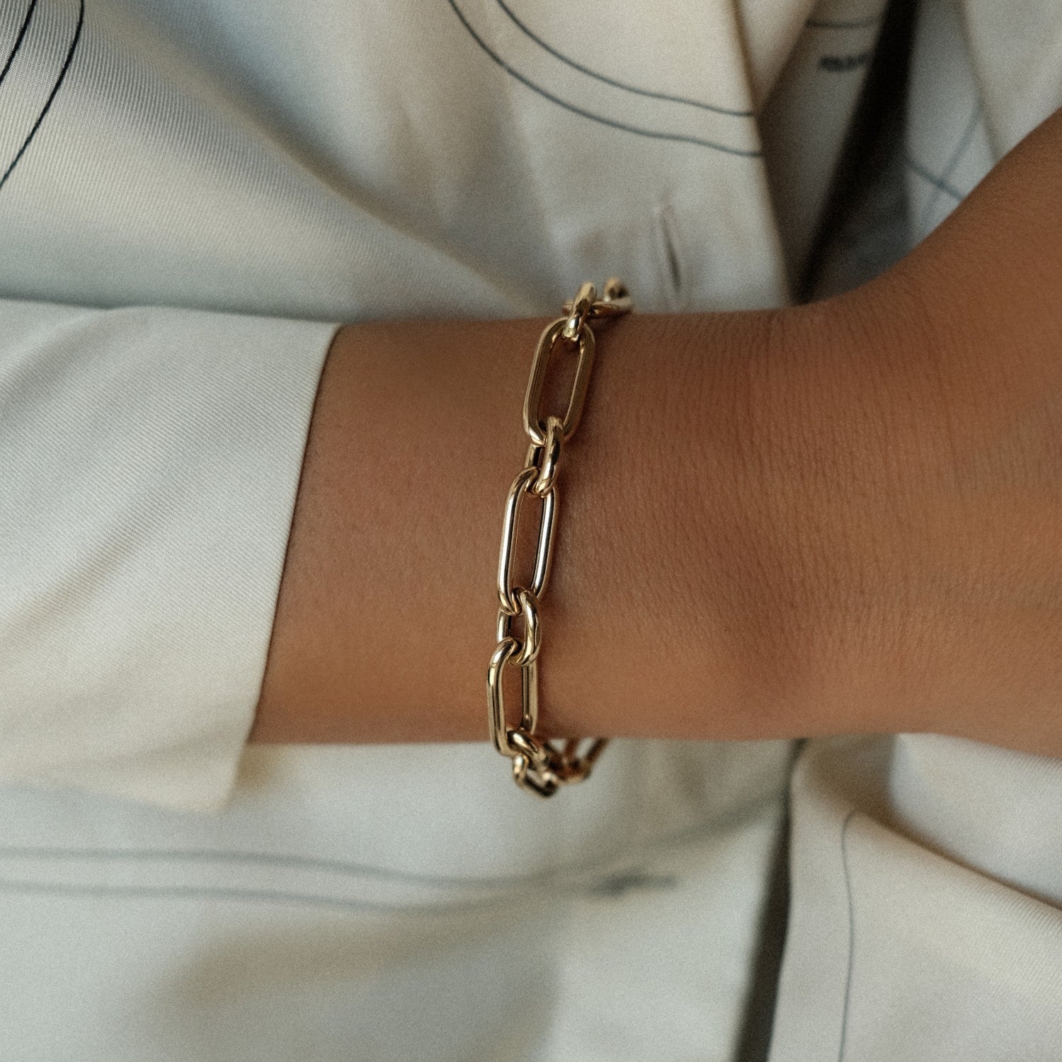 Gouden statement schakel armband