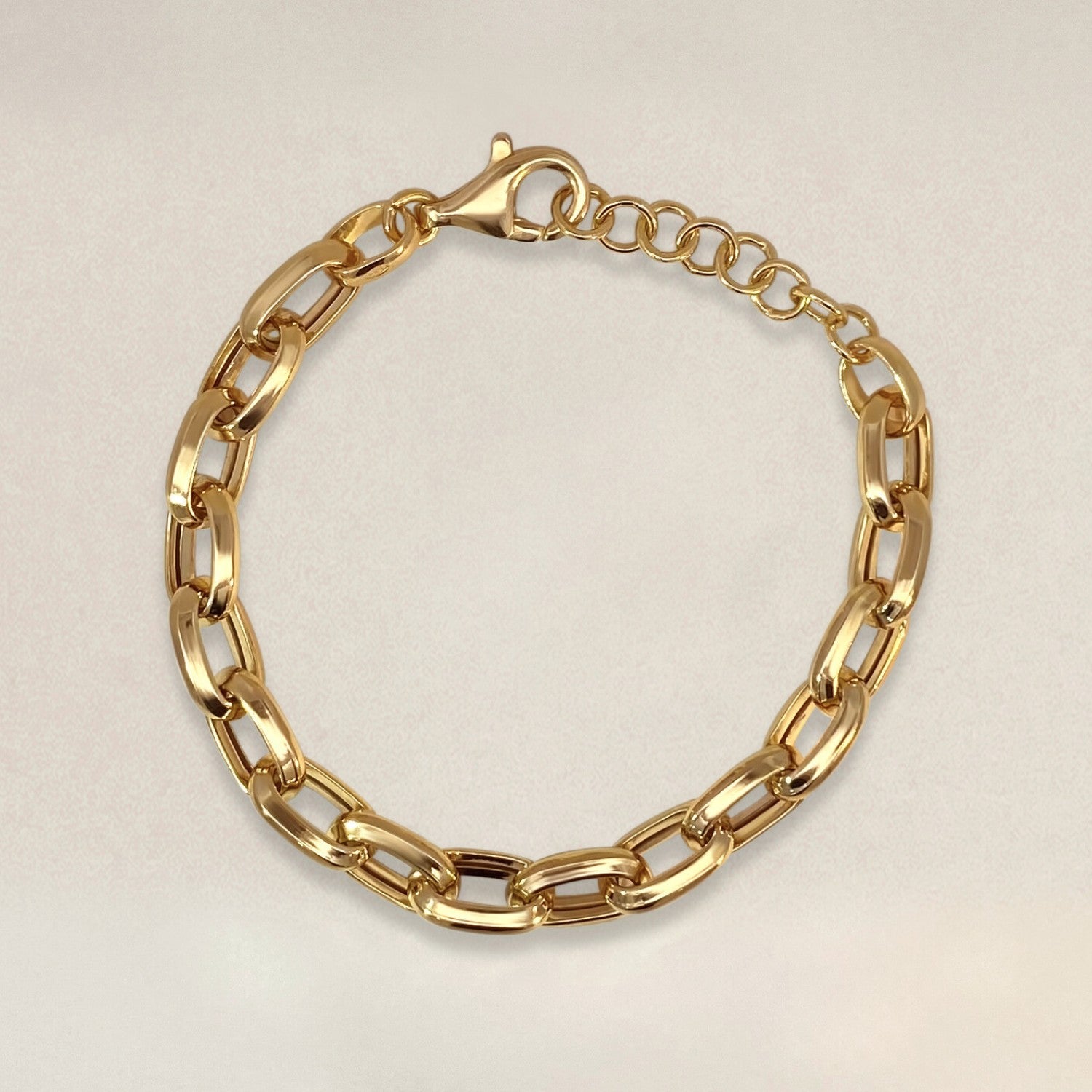 Goudkleurige grove schakelarmband