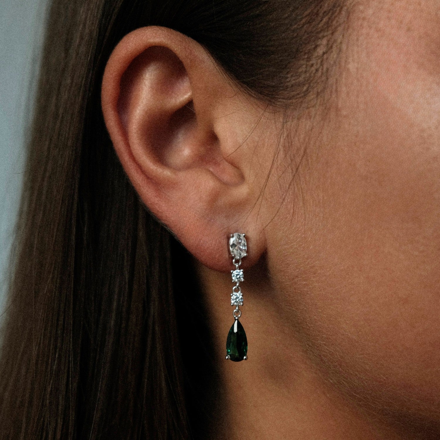 Green Drop Earrings