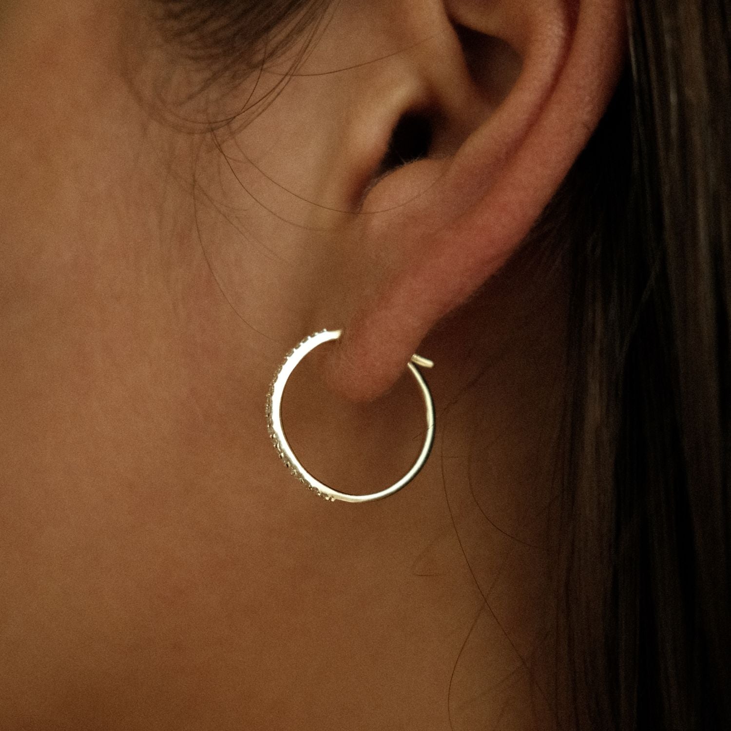 Hoops met Diamant Goud L