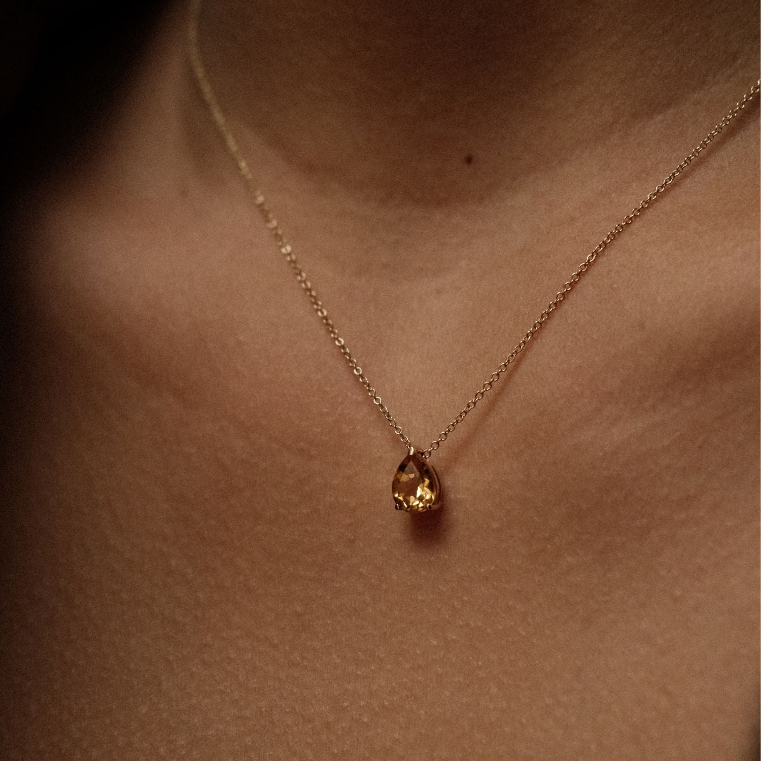Ketting met Peervormige Citrien
